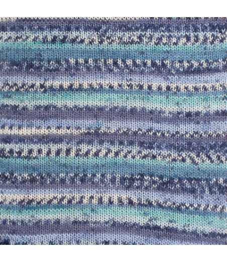 Drops fabel - print 522 turquoise/bleu