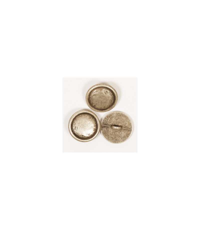 Boutons DROPS métal avec tige argent 20mm Ref 529