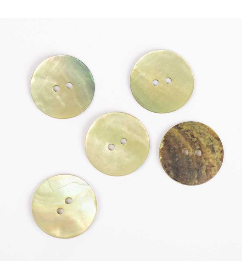 Boutons DROPS nacre rond vert  20mm  Ref 611