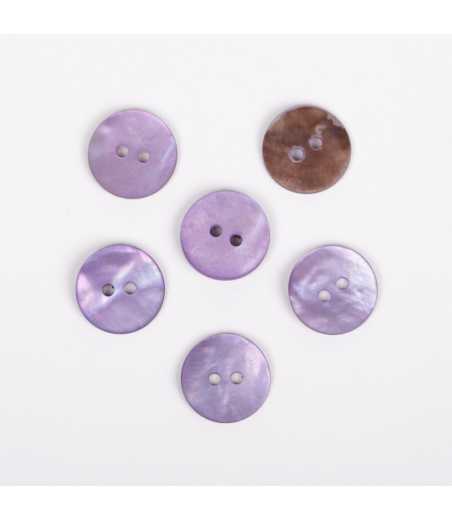 Boutons DROPS nacre rond mauve 15mm  Ref 619