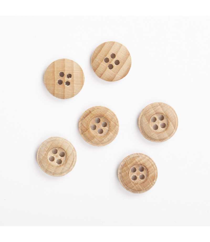 Boutons DROPS bois de hêtre 15mm  Ref 503