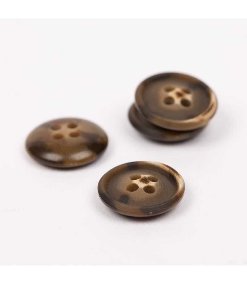 Boutons DROPS imitation bois noix 15mm  Ref 703