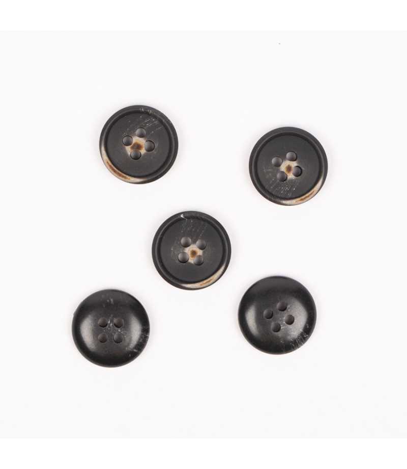 Boutons DROPS imitation bois carbonisé 15mm  Ref 705