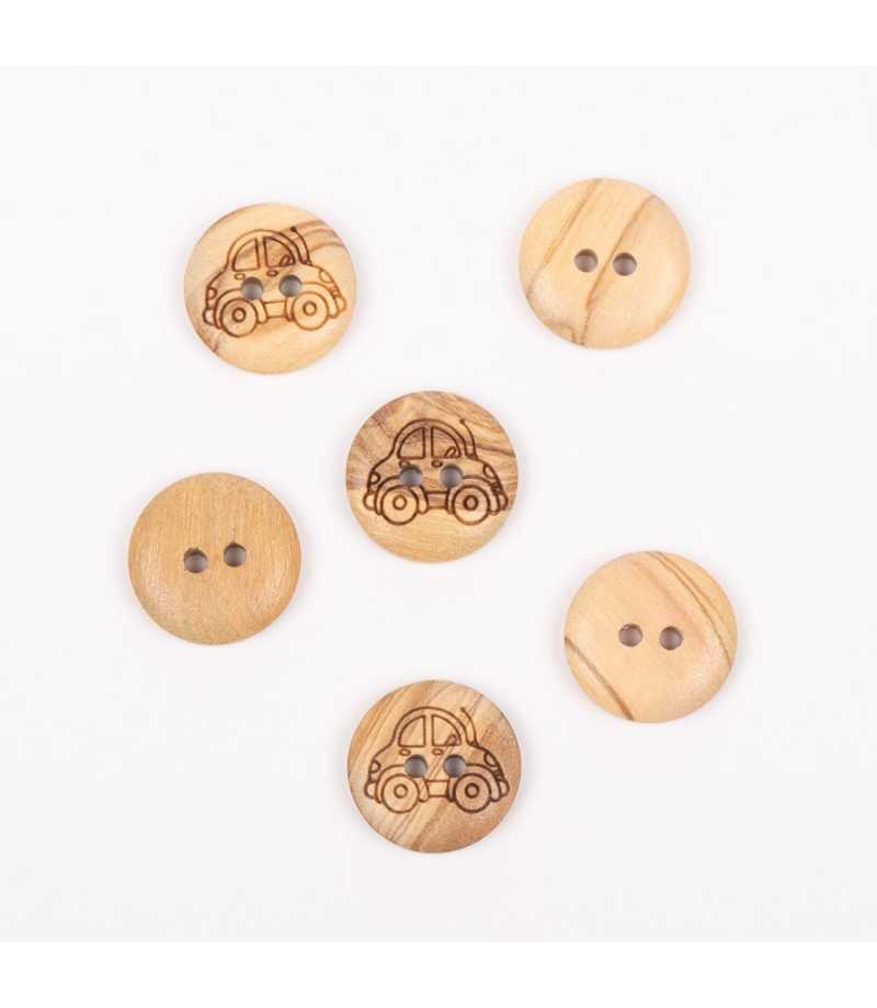 Boutons DROPS voiture bois 15mm  Ref 806