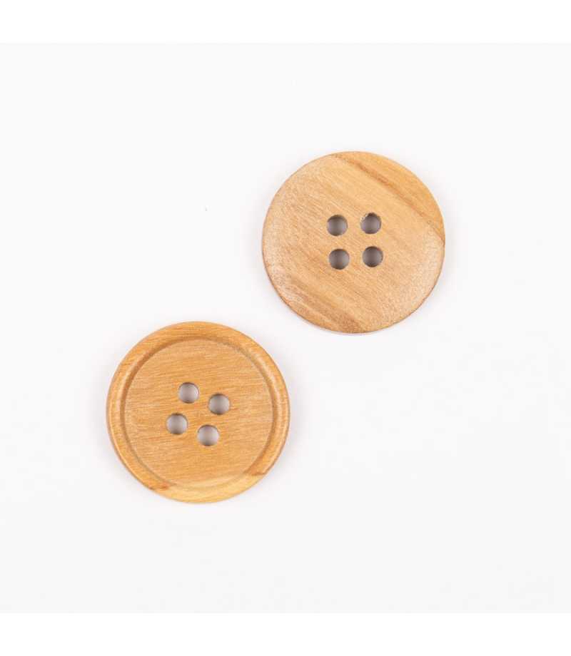 Boutons DROPS bois d'olivier avec bords 25mm  Ref 809