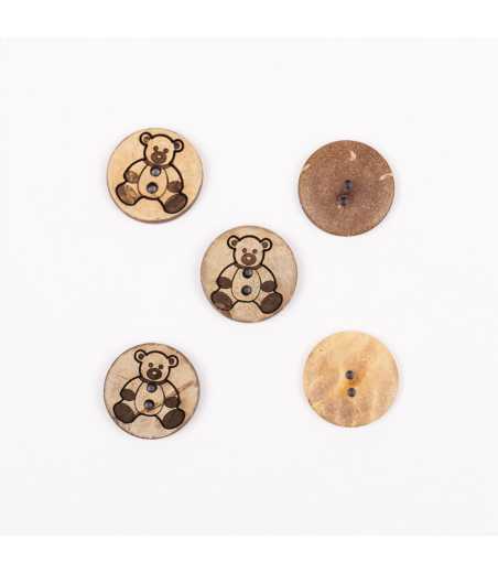 Boutons DROPS ours noix de coco 15mm  Ref 813