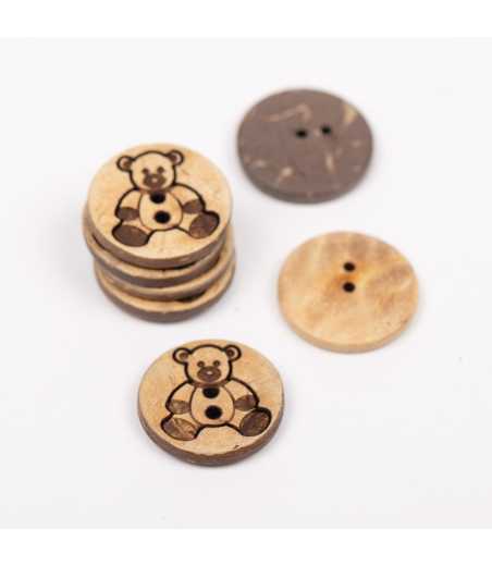 Boutons DROPS ours noix de coco 15mm  Ref 813