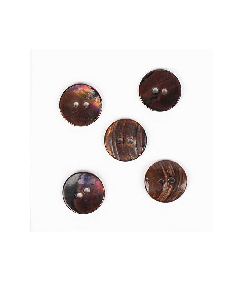 Boutons DROPS concave marron 18mm  Ref 818