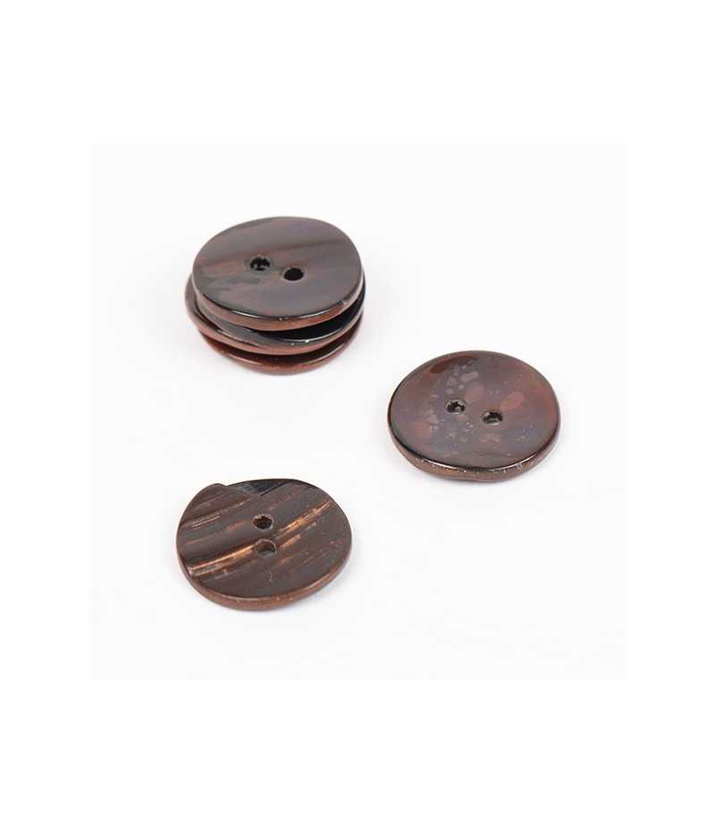 Boutons DROPS concave marron 18mm  Ref 818