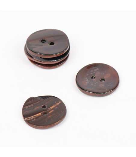 Boutons DROPS concave marron 18mm  Ref 818